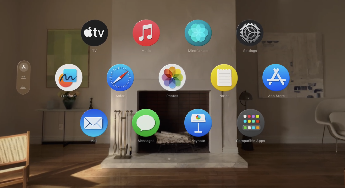 Vision Pro home screen